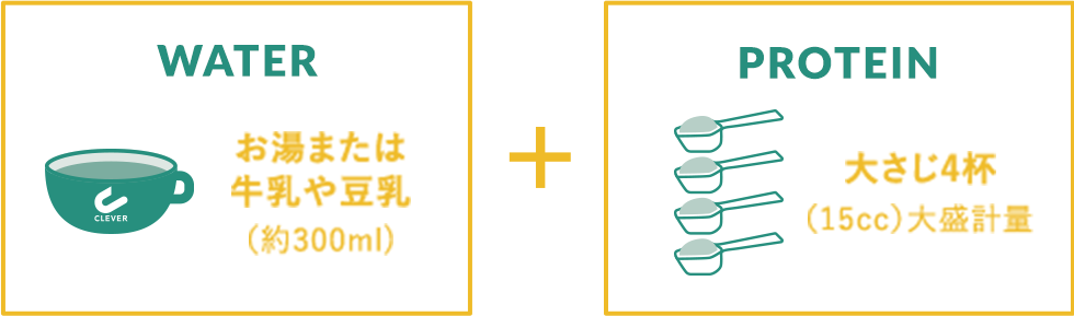 大きめの器にスプーン大さじ4杯（約40g）を300mlのお湯に溶かしてお召し上がりください。