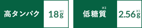 高タンパク18g 低糖質2.56g