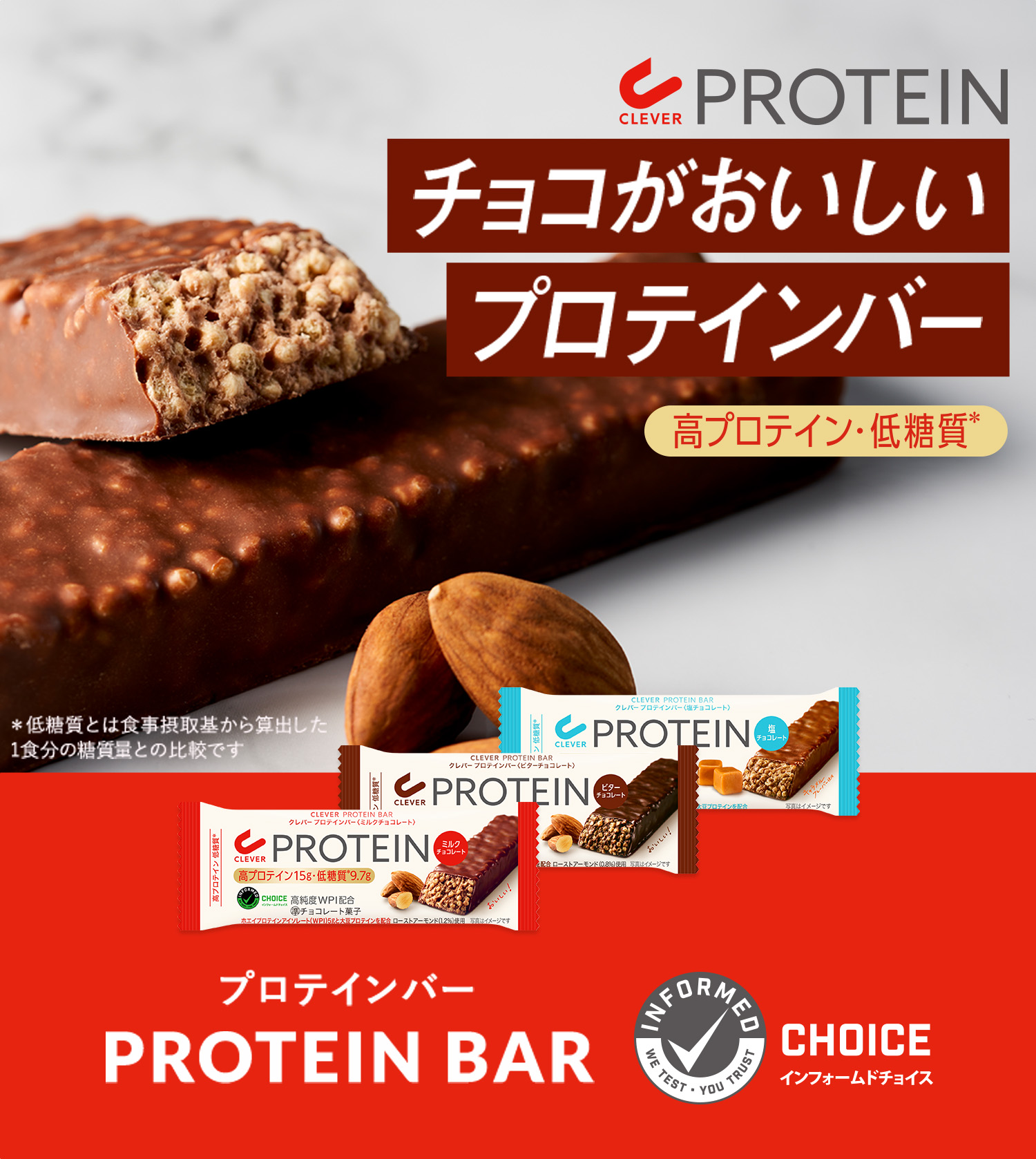 チョコがおいしいプロテインバー クレバー プロテインバー PROTEIN BAR